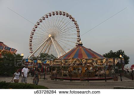 Ferris wheel in Navy Pier Park, Navy Pier, Chicago, Cook County, Illinois, USA View Large Photo Image Picture - Ferris wheel in Navy Pier Park, Navy Pier, Chicago, Cook County, Illinois, USA. Fotosearch