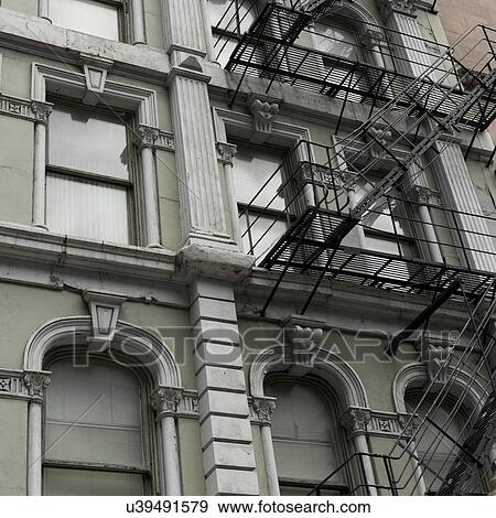 Fire escape on a building, Chicago, Cook County, Illinois, USA View Large Photo Image Stock Photo - Fire escape on a building, Chicago, Cook County, Illinois, USA. Fotosearch