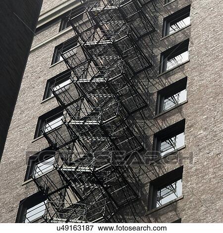 Stock Photo - Fire escape on a building, Chicago, Cook County, Illinois, USA. Fotosearch