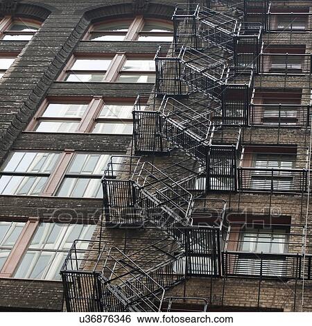 Fire escape on a building, Chicago, Cook County, Illinois, USA View Large Photo Image Stock Photograph - Fire escape on a building, Chicago, Cook County, Illinois, USA. Fotosearch