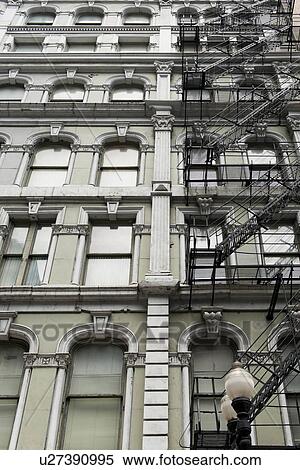 Stock Photography - Fire escape on a building, Chicago, Cook County, Illinois, USA. Fotosearch