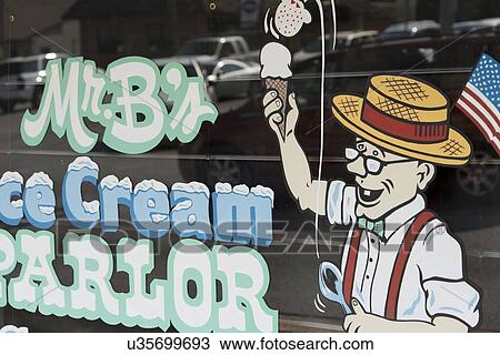 Ice cream parlor sign on window, Branson, Taney County, Missouri, USA View Large Photo Image Stock Image - Ice cream parlor sign on window, Branson, Taney County, Missouri, USA. Fotosearch