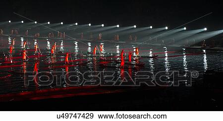 Impressions light show in the Yulong River, Yangshuo, Guilin, Guangxi Province, China View Large Photo Image Stock Photo - Impressions light show in the Yulong River, Yangshuo, Guilin, Guangxi Province, China. Fotosearch