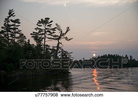 Lake at sunset, Lake of The Woods, Keewatin, Ontario, Canada View Large Photo Image Stock Photo - Lake at sunset, Lake of The Woods, Keewatin, Ontario, Canada. Fotosearch