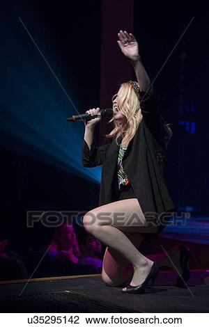Stock Image - Live performance of Alexis Grace finalist of American Idol at Andy Williams Moon River Theater, Branson, Taney County, Missouri, USA. Fotosearch