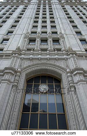 Stock Photograph - Low angle view building entrance, Chicago, Cook County, Illinois, USA. Fotosearch