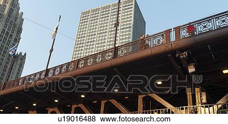 Low angle view of a bridge, Chicago, Cook County, Illinois, USA View Large Photo Image Stock Photo - Low angle view of a bridge, Chicago, Cook County, Illinois, USA. Fotosearch