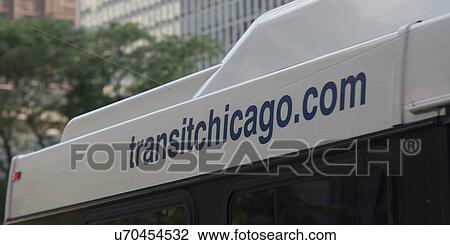 Stock Image - Low angle view of a monorail, Michigan Avenue, Chicago, Cook County, Illinois, USA. Fotosearch
