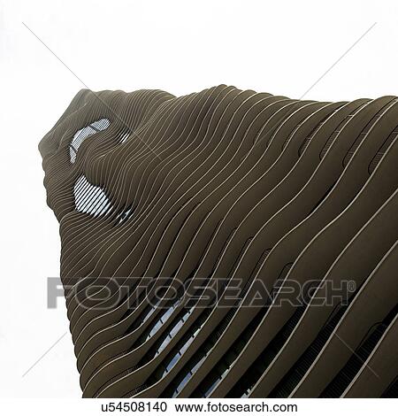 Stock Image - Low angle view of a tower, Aqua Tower, Chicago, Cook County, Illinois, USA. Fotosearch