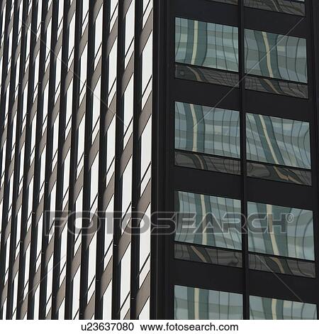 Stock Image - Low angle view of an office building, Wacker Drive, Chicago, Cook County, Illinois, USA. Fotosearch