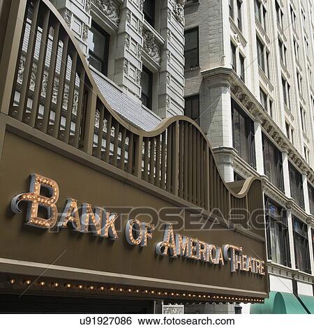 Low angle view of Bank of America Theater, Chicago, Cook County, Illinois, USA View Large Photo Image Stock Photograph - Low angle view of Bank of America Theater, Chicago, Cook County, Illinois, USA. Fotosearch