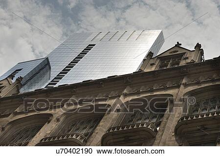 Stock Image - Low angle view of buildings, Monroe Street, Chicago, Cook County, Illinois, USA. Fotosearch