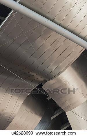 Stock Photo - Low angle view of Jay Pritzker Pavilion, Millennium Park, Chicago, Cook County, Illinois, USA. Fotosearch
