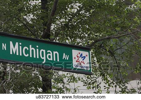 Low angle view of Michigan Avenue sign, Chicago, Cook County, Illinois, USA View Large Photo Image Stock Image - Low angle view of Michigan Avenue sign, Chicago, Cook County, Illinois, USA. Fotosearch