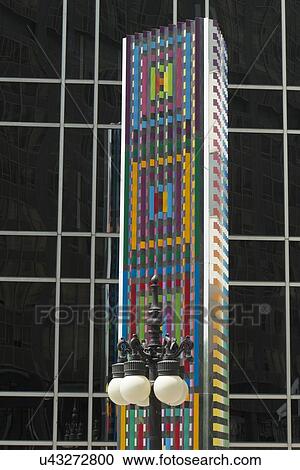 Low angle view of multicolor tower, Chicago, Cook County, Illinois, USA View Large Photo Image Stock Image - Low angle view of multicolor tower, Chicago, Cook County, Illinois, USA. Fotosearch