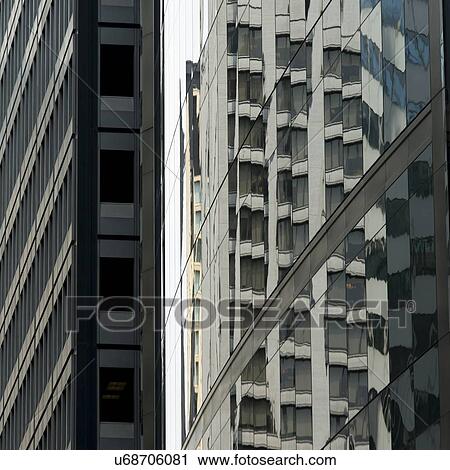 Stock Image - Low angle view of office buildings, Jackson Boulevard, Chicago, Cook County, Illinois, USA. Fotosearch