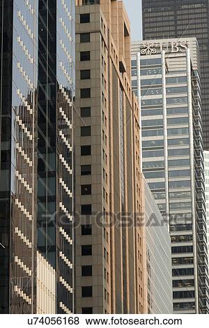 Low angle view of skyscrapers, USB Tower, Chicago, Cook County, Illinois, USA View Large Photo Image Stock Photo - Low angle view of skyscrapers, USB Tower, Chicago, Cook County, Illinois, USA. Fotosearch