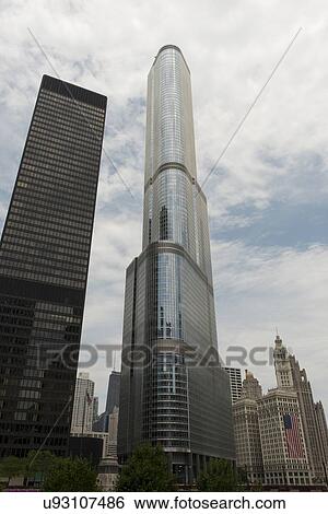 Low angle view of Trump Tower, Chicago, Cook County, Illinois, USA View Large Photo Image Stock Photograph - Low angle view of Trump Tower, Chicago, Cook County, Illinois, USA. Fotosearch