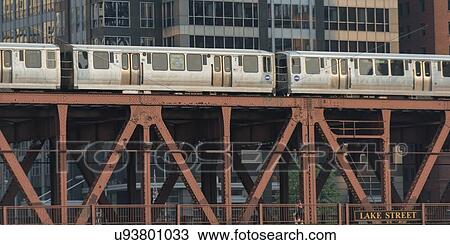 Monorail on a bridge, Wacker Drive, Chicago, Cook County, Illinois, USA View Large Photo Image Stock Image - Monorail on a bridge, Wacker Drive, Chicago, Cook County, Illinois, USA. Fotosearch