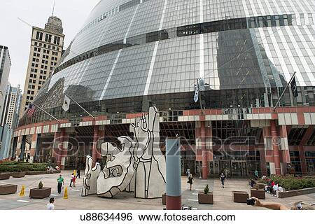 Stock Photograph - Sculpture outside James R. Thompson Center, Randolph Street, Chicago, Cook County, Illinois, USA. Fotosearch