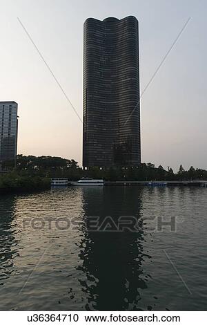 Stock Image - Skyscraper at the waterfront, Lake Point Tower, Chicago, Cook County, Illinois, USA. Fotosearch