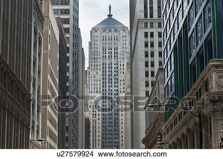 Picture - Skyscrapers and Chicago Board Of Trade, Chicago, Cook County, Illinois, USA. Fotosearch