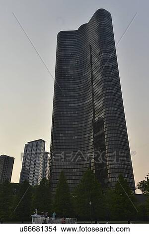 Picture - Skyscrapers at sunset, Lake Point Tower, Chicago, Cook County, Illinois, USA. Fotosearch