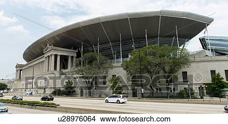 Picture - Soldier Field Stadium on Lake Shore Drive, Chicago, Cook County, Illinois, USA. Fotosearch