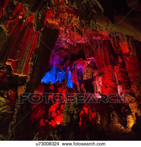 Stalactite formation in the Assembling Dragon Cave, Yangshuo, Guilin, Guangxi Province, China View Large Photo Image Picture - Stalactite formation in the Assembling Dragon Cave, Yangshuo, Guilin, Guangxi Province, China. Fotosearch