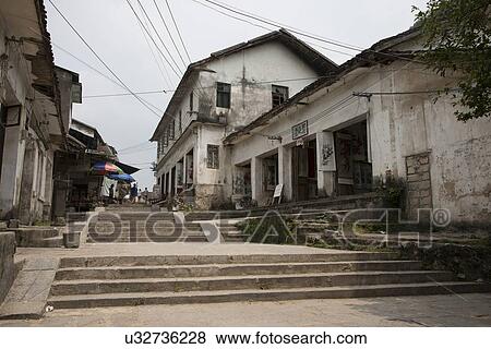 Stock Photo - Stores in Fuli Village, Yangshuo, Guilin, Guangxi Province, China. Fotosearch