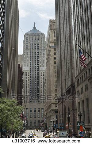 Street view and Skyscrapers in Chicago, Cook County, Illinois, USA View Large Photo Image Stock Photograph - Street view and Skyscrapers in Chicago, Cook County, Illinois, USA. Fotosearch