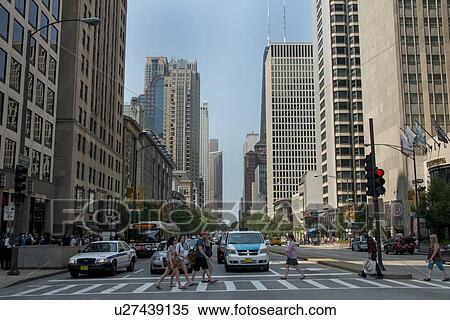 Street view of Buildings in Chicago, Cook County, Illinois, USA View Large Photo Image Stock Photography - Street view of Buildings in Chicago, Cook County, Illinois, USA. Fotosearch