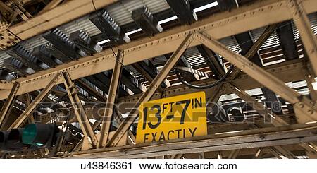 Stock Image - Under view of details of a bridge, Chicago, Cook County, Illinois, USA. Fotosearch