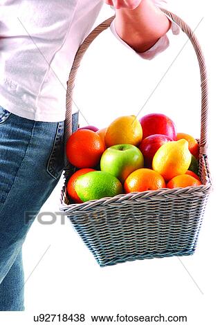 Stock Photo - apple, basket, assorted, abundance. Fotosearch