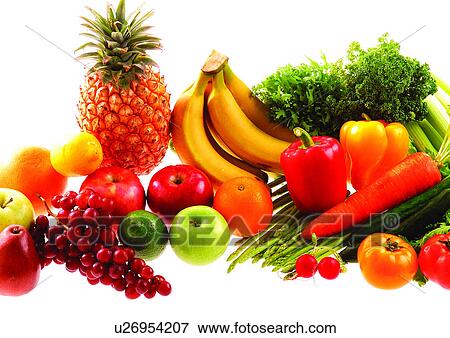 Stock Photo - apple, broccoli, banana, assorted, abundance. Fotosearch