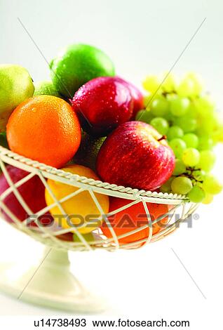 Stock Image - apple, choice, bowl of fruit, assorted, abundance. Fotosearch