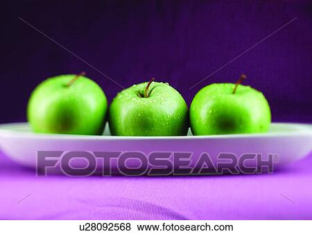 Stock Photo - apple, close-up, blurred, abundance. Fotosearch