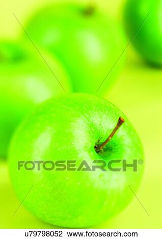 Stock Image - apple, fresh fruit, close-up, abundance. Fotosearch