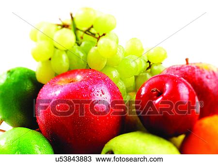 Stock Image - apples, close-up, choice, assorted, abundance. Fotosearch