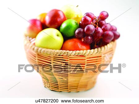 assorted, choice, basket of fruit, basket, abundance View Large Photo Image Stock Image - assorted, choice, basket of fruit, basket, abundance. Fotosearch