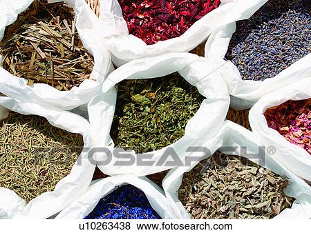 Stock Photo - Assorted, Day, Compartments, Bags, Aromatic. Fotosearch