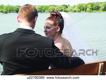 Bench, Bride, Brown Hair, Caucasian View Large Photo Image Stock Photo - Bench, Bride, Brown Hair, Caucasian. Fotosearch
