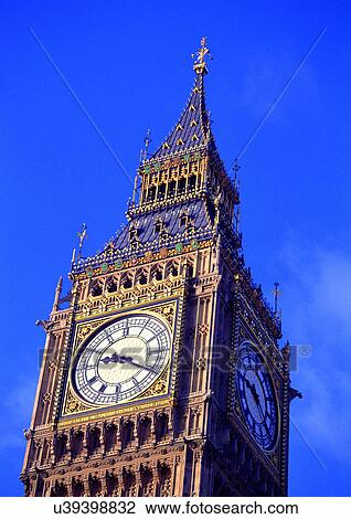 Stock Image - Big Ben, Sky, Exterior, Clouds, Day. Fotosearch