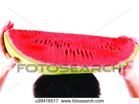 Stock Photo - big, close-up, cut, fresh fruit. Fotosearch