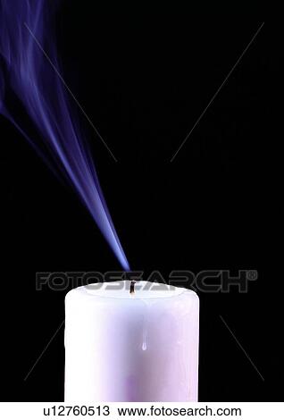 Stock Image - Black, Black Background, Candle, One Object. Fotosearch