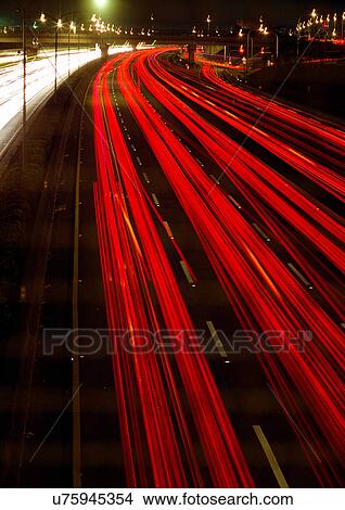 Blurred Motion, Cars, Illuminated, Night, Outdoor View Large Photo Image Picture - Blurred Motion, Cars, Illuminated, Night, Outdoor. Fotosearch