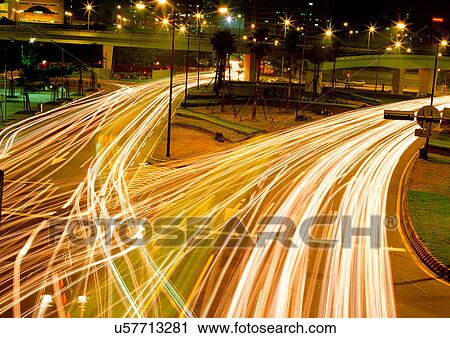 Blurred Motion, Illuminated, Multi Lane Highway View Large Photo Image Stock Image - Blurred Motion, Illuminated, Multi Lane Highway. Fotosearch
