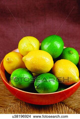 Picture - bowl, bowl of lemons, citrus fruit, close-up. Fotosearch