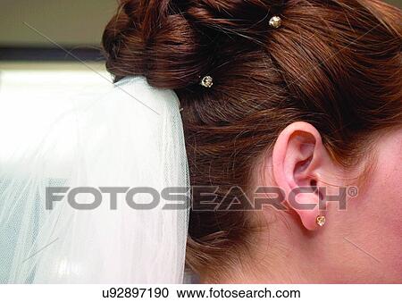 Bride, Brown Hair, Caucasian, Close-Up View Large Photo Image Stock Image - Bride, Brown Hair, Caucasian, Close-Up. Fotosearch