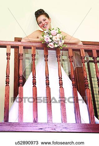 Stock Image - Bride, Brown Hair, Caucasian. Fotosearch